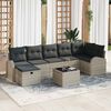 vidaXL Sofa Set mit Kissen mit Speicher Hellgrau Poly-Rattan