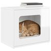 vidaXL Katzenhaus Gl&auml;nzend Wei&szlig; 51 x 30 x 42,5 cm Holzwerkstoff