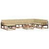 vidaXL Outdoor-Sofagarnitur 9 pcs Natur und Beige Massivholz Akazie