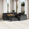 vidaXL Gartensofa-set mit Kissen 13 pcs Schwarz Poly-Rattan