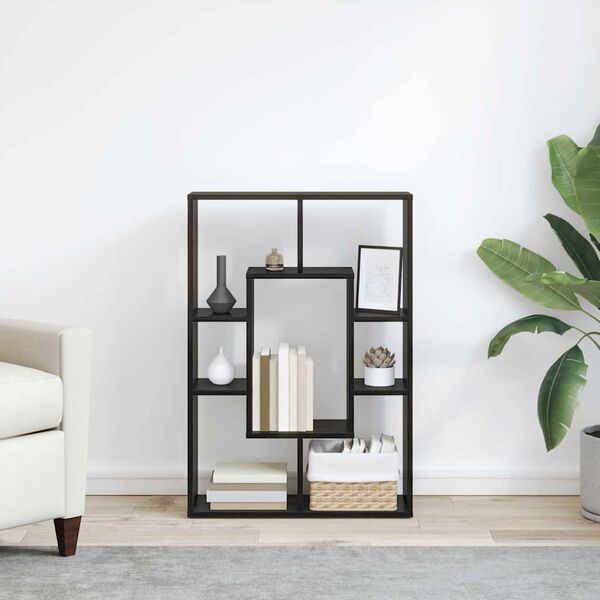 vidaXL Bücherregal Schwarz Eichen-Optik 63 x 20 x 90 cm Holzwerkstoff