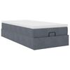 vidaXL Ottoman-Bett mit Matratze Dunkelgrau 100x200 cm Samt