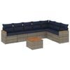 vidaXL 8-teiliges Gartensofa-Set mit Kissen, grau, Polyrattan