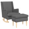 vidaXL Sessel mit Fu&szlig;hocker 2 stk. Dunkelgrau Stoff