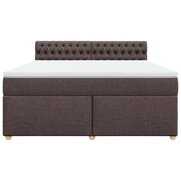 vidaXL Boxspringbett mit Matratze Dunkelbraun 180x200 cm Stoff