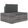 vidaXL 6-tlg. Garten-Lounge-Set mit Kissen Grau Poly Rattan