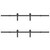 vidaXL Schiebet&uuml;rbeschlag-Set 400 cm Stahl Schwarz
