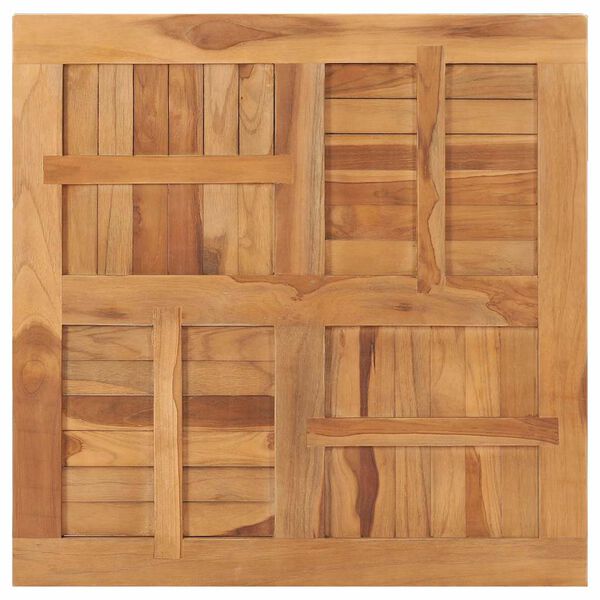 vidaXL Tischplatte Massivholz Teak Quadratisch 80&times;80&times;2,5 cm