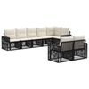 vidaXL Gartensofa-set 8 stk. Schwarz und Cremewei&szlig; Poly-Rattan