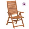 vidaXL Gartenst&uuml;hle 2 Stk. Klappbar Verstellbar Massivholz Akazie