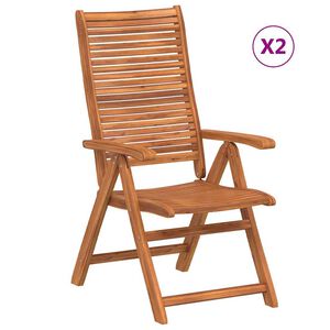vidaXL Gartenst&uuml;hle 2 Stk. Klappbar Verstellbar Massivholz Akazie