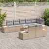 vidaXL Gartensofa-set mit Kissen 8 pcs Beige und Hellgrau Polyrattan