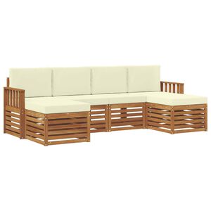 vidaXL Sofagarnituren 6 pcs Natur und Creme Massivholz Akazie