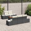 vidaXL Gartensofa-set mit Kissen 6 pcs Schwarz Poly-Rattan