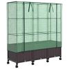 vidaXL Gartenplanter mit Gew&auml;chshausabdeckung und R&auml;dern 3 Stk. Braun