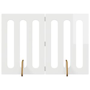 vidaXL Faltbarer Haustierzaun 2 stk. Hochglanz Wei&szlig; 100,5 x 38 x 70 cm