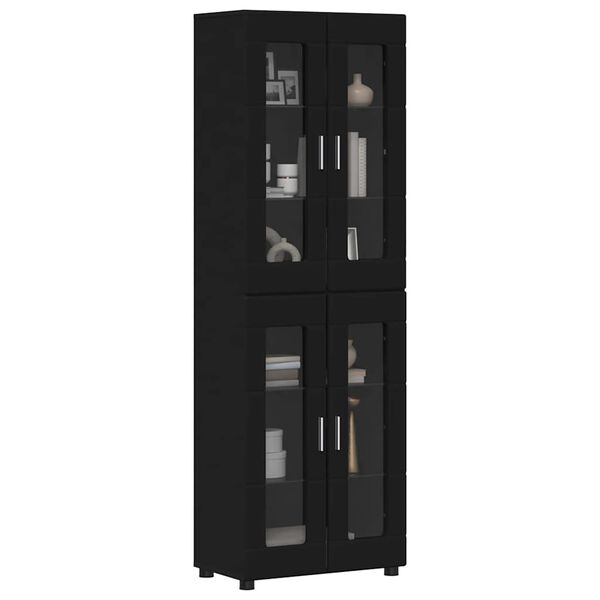 vidaXL Highboard mit Regal Schwarz 60 x 35 x 182 cm Holzwerkstoff