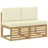 vidaXL 2 St&uuml;ck Outdoor Mittelsofa Massivholz Akazie Wei&szlig;