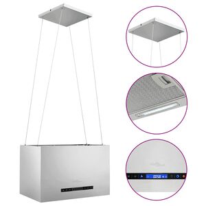 vidaXL H&auml;ngende Inselhaube Touch-Sensor LCD 55 cm Edelstahl