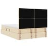 vidaXL Bett mit Stauraum und LED mit LED Creme 140 x 200 cm Polyester