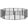 vidaXL Hundetor 8 pcs Schwarz 80 x 60 cm Verzinkter Stahl