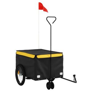 vidaXL Fahrradanh&auml;nger Schwarz und Gelb 30 kg Eisen