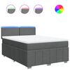 vidaXL Boxspringbett mit Matratze Dunkelgrau 140x190 cm Stoff