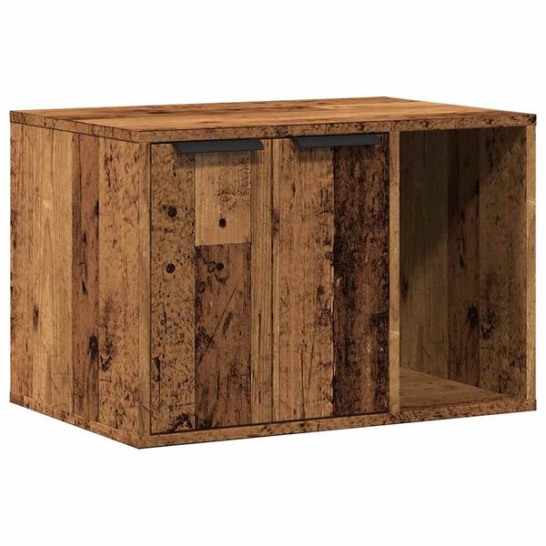 vidaXL Katzenklo Altholz-Optik 60x40x40 cm Holzwerkstoff