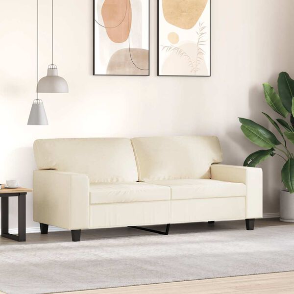 vidaXL 2-Sitzer-Sofa Creme 140 cm Kunstleder