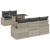vidaXL Garten-Sofa-Set mit Kissen 6 pcs Hellgrau Poly Rattan