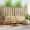 vidaXL Outdoor-Sofagarnitur mit Kissen 5 St&uuml;ck Natur und Beige
