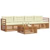 vidaXL Outdoor-Sofagarnitur mit Kissen 5 pcs Natur und Creme