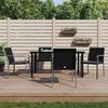 vidaXL 5-tlg. Garten-Essgruppe mit Kissen Poly Rattan und Stahl