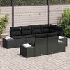 vidaXL Gartensofa-set mit Speicher 7 pcs Schwarz Poly-Rattan
