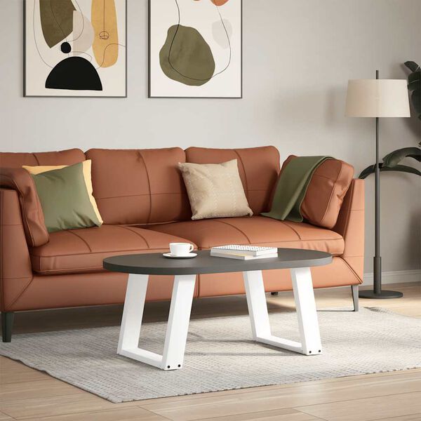 vidaXL Couchtischbeine U-Form 2 Stk. Wei&szlig; 50x(42-43) cm Stahl