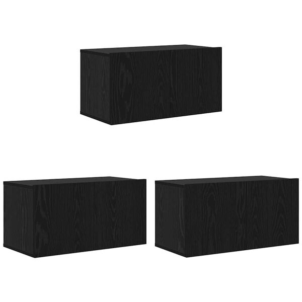 vidaXL TV-Schrankset 3 pcs Schwarz 60 x 30 x 30 cm Holzwerkstoff