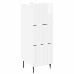vidaXL Schubladenschrank Hochglanz Wei&szlig; 33 x 34,5 x 92 cm
