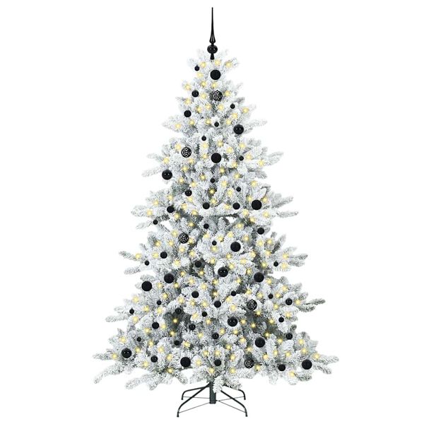 vidaXL K&uuml;nstlicher klappbarer Weihnachtsbaum Wei&szlig; 210 cm PVC und Stahl