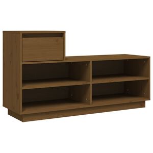 vidaXL Schuhregal Honigbraun 110x34x61 cm Massivholz Kiefer