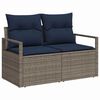 vidaXL Sofa Set mit Kissen mit Speicher Grau Poly-Rattan
