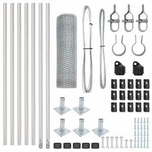 vidaXL Zaunpfosten Silber