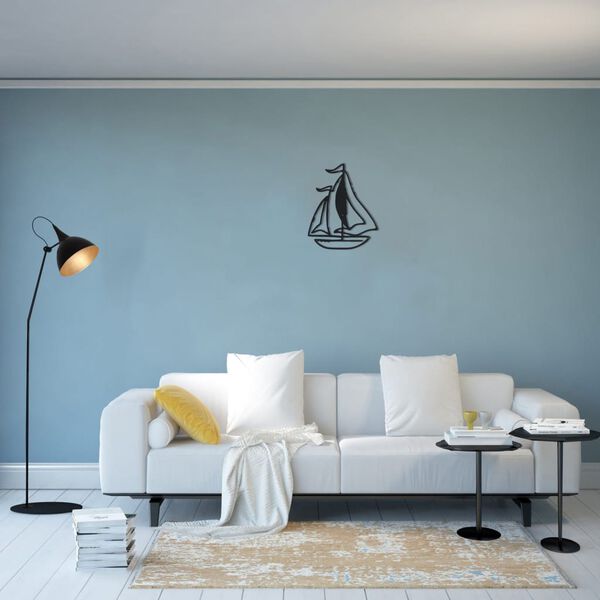 Homemania Wanddekoration Segelboot 40x50 cm Metall Schwarz