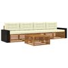 vidaXL Outdoor-Sofagarnitur 5 stk. Natur und Creme Massivholz Akazie