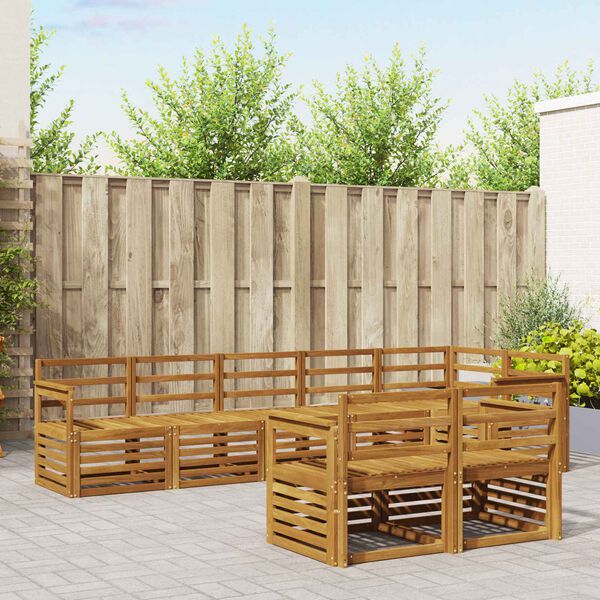 vidaXL Sofagarnituren 8 pcs Natur Massivholz Akazie