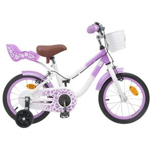 vidaXL Kinderfahrrad Mit St&uuml;tzr&auml;dern 12 Zoll f&uuml;r 2-4 Jahre alt Lila