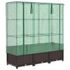 vidaXL Hochbeet mit Gew&auml;chshaus-Aufsatz Rattan-Optik 120x40x138 cm