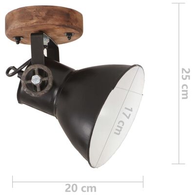 vidaXL Wand-/Deckenlampen Industriestil 2 Stk. Schwarz 20x25 cm E27