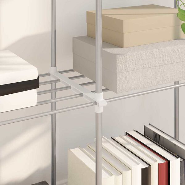 vidaXL Tubular Shelf mit Speicher Wei&szlig; 86 x 27 x 90 cm Aluminium
