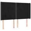 vidaXL Kopfteil mit Ohren Schwarz 147x16x118/128 cm Samt