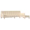 vidaXL Schlafsofa 2-Sitzer mit Fu&szlig;hocker Creme Stoff